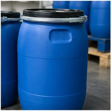 Blue export drum for bulk grape leaves in brine